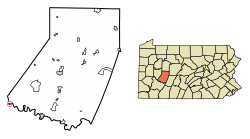Indiana County Pennsylvania Incorporated and Unincorporated areas Saltsburg Highlighted